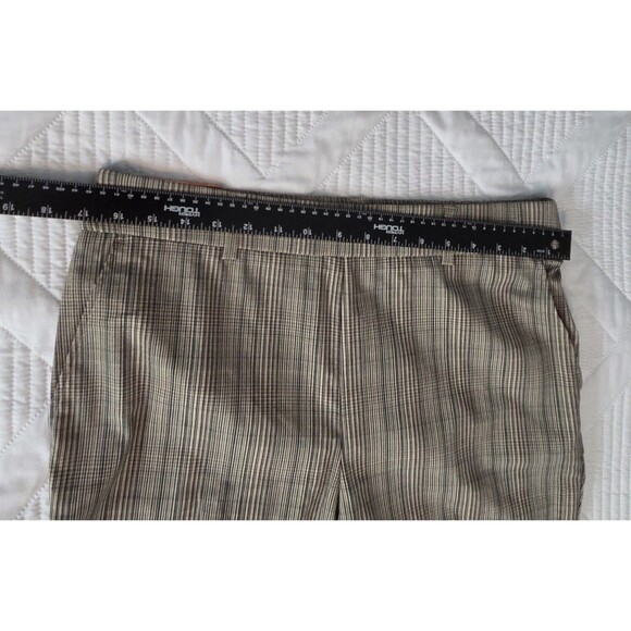 Rafaella Womens Pants NWT Size 12 Warm Taupe Stretch Slim Plaid - Picture 4 of 12
